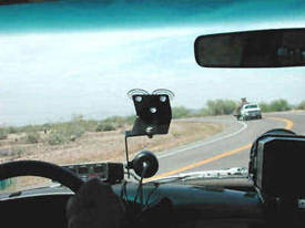 Radar officer's view of approaching target vehicle